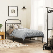 Giroletto con Testiera-Struttura Letto con testiera in Metallo Nero 90x200 cm 565412