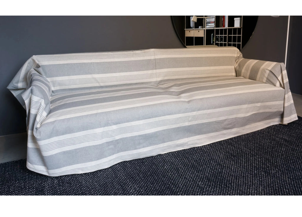 Telo Arredo Granfoulard Copritutto Cotone Made Italy Vari Disegni Arredatutto Copriletto Multiuso - 1 Piazza - Grancasa Grigio