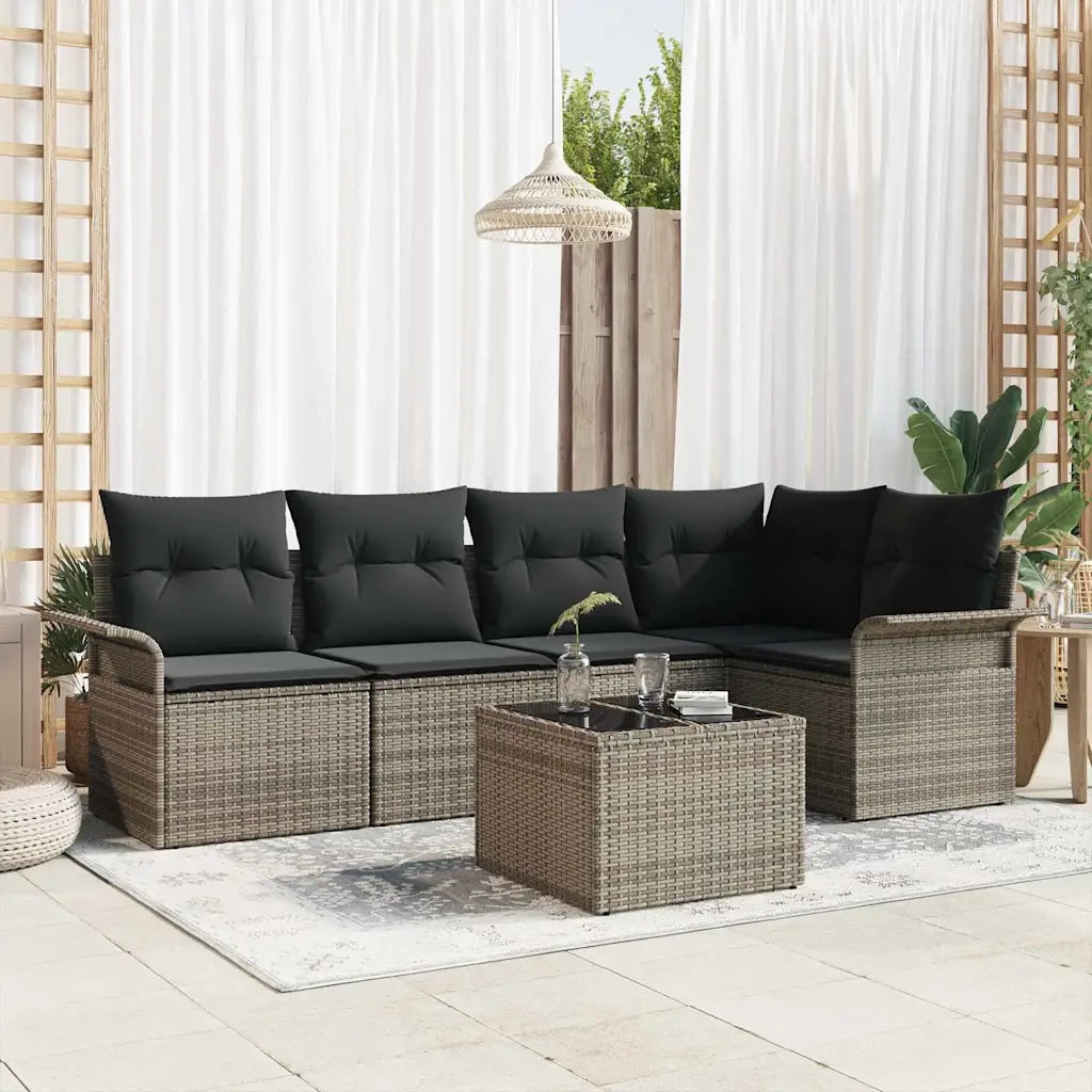 Set Divano da Giardino con cuscino 6 pcs polyrattan 3345369