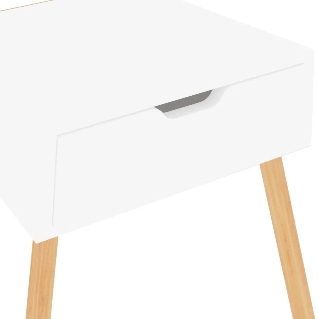 Comodini 2pz Bianco Lucido 40x40x56 cm in Legno Multistrato 326808