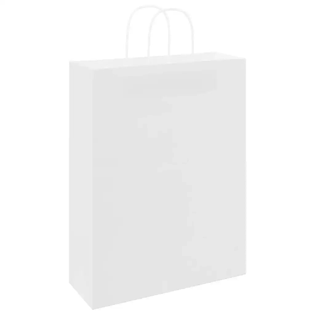 vidaXL Sacchetti di Carta 50 pz con Manici Bianchi 32x12x42 cm