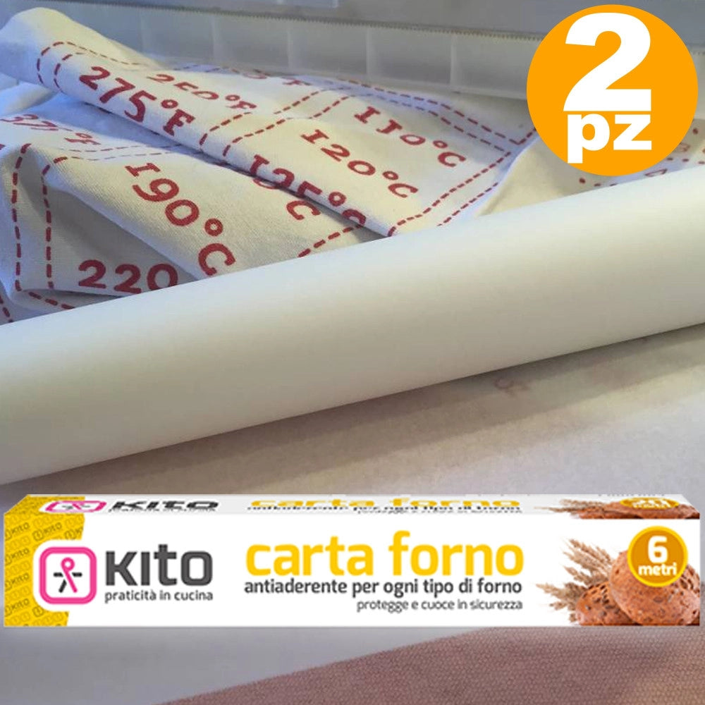 Trade Shop - Rotolo Bobina Carta Forno 41gr/mq Per Alimenti 6 Mt 280° Per Dolci Biscotti -