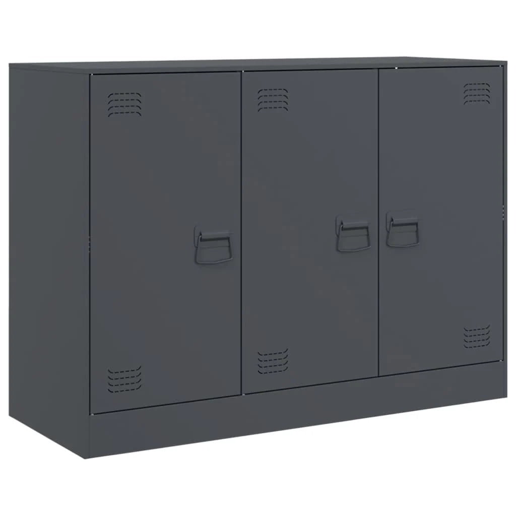 Buffet credenza cassettiera armadio mobile contenitore organizer per cucina soggiorno salotto 99 x 39 x 73 cm acciaio antracite 02_0029714