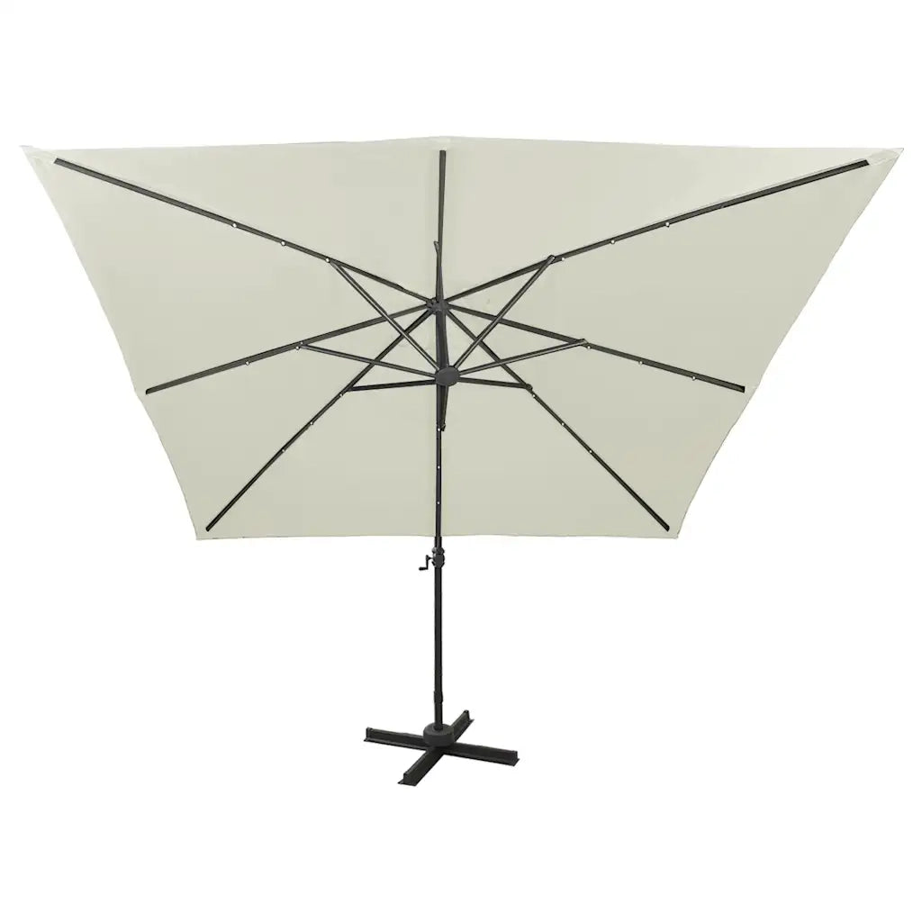 Ombrellone a Sbalzo con Palo e Luci a LED-Ombrello da giardino Sabbia 300 cm 892645