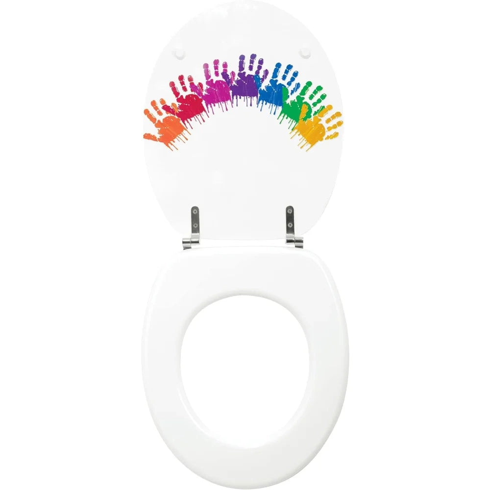 Wirquin 20718770 - sedile wc trendy line, motivo: mani colorate