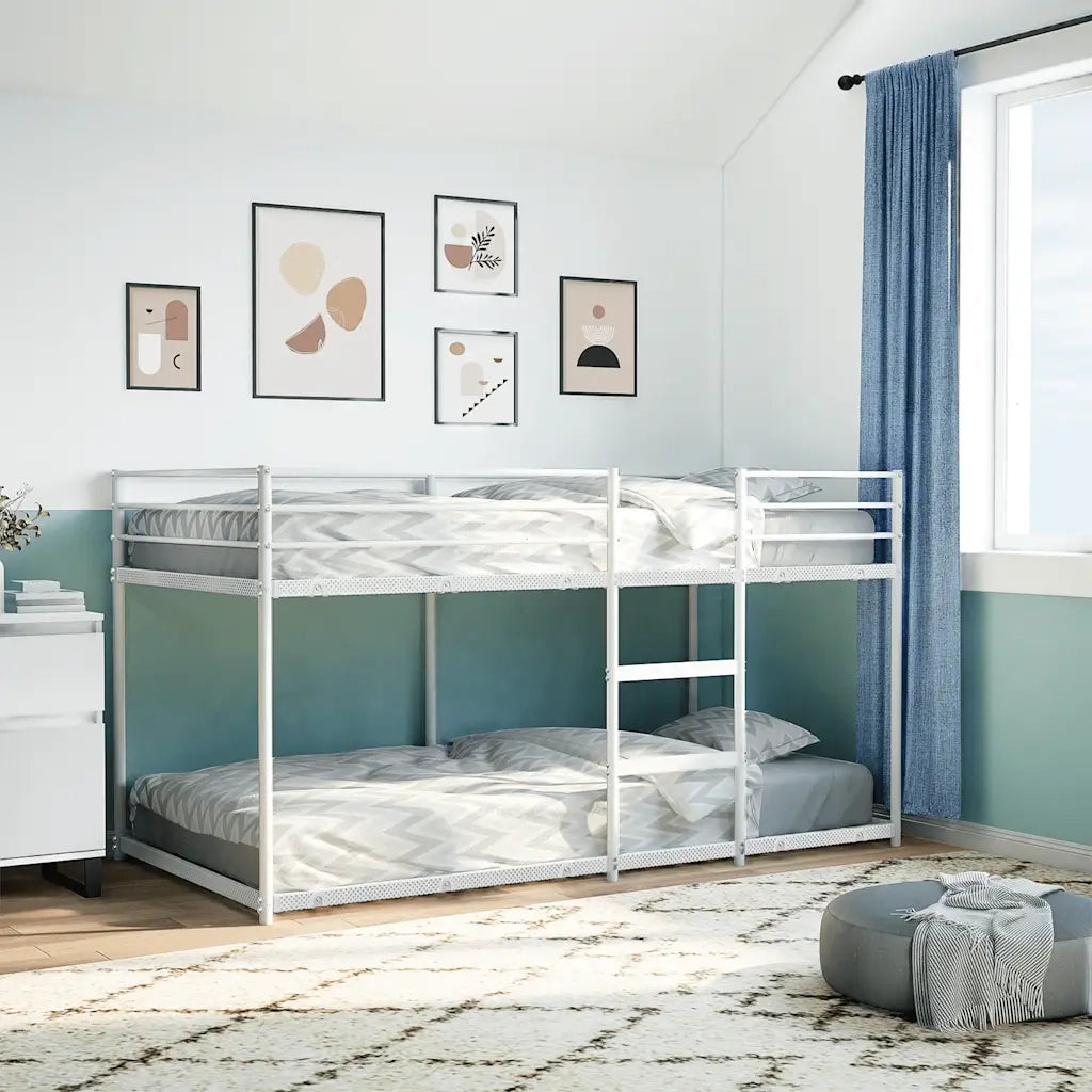 Letto a Castello senza Materasso Bianco 80x200 cm in Acciaio 4019882