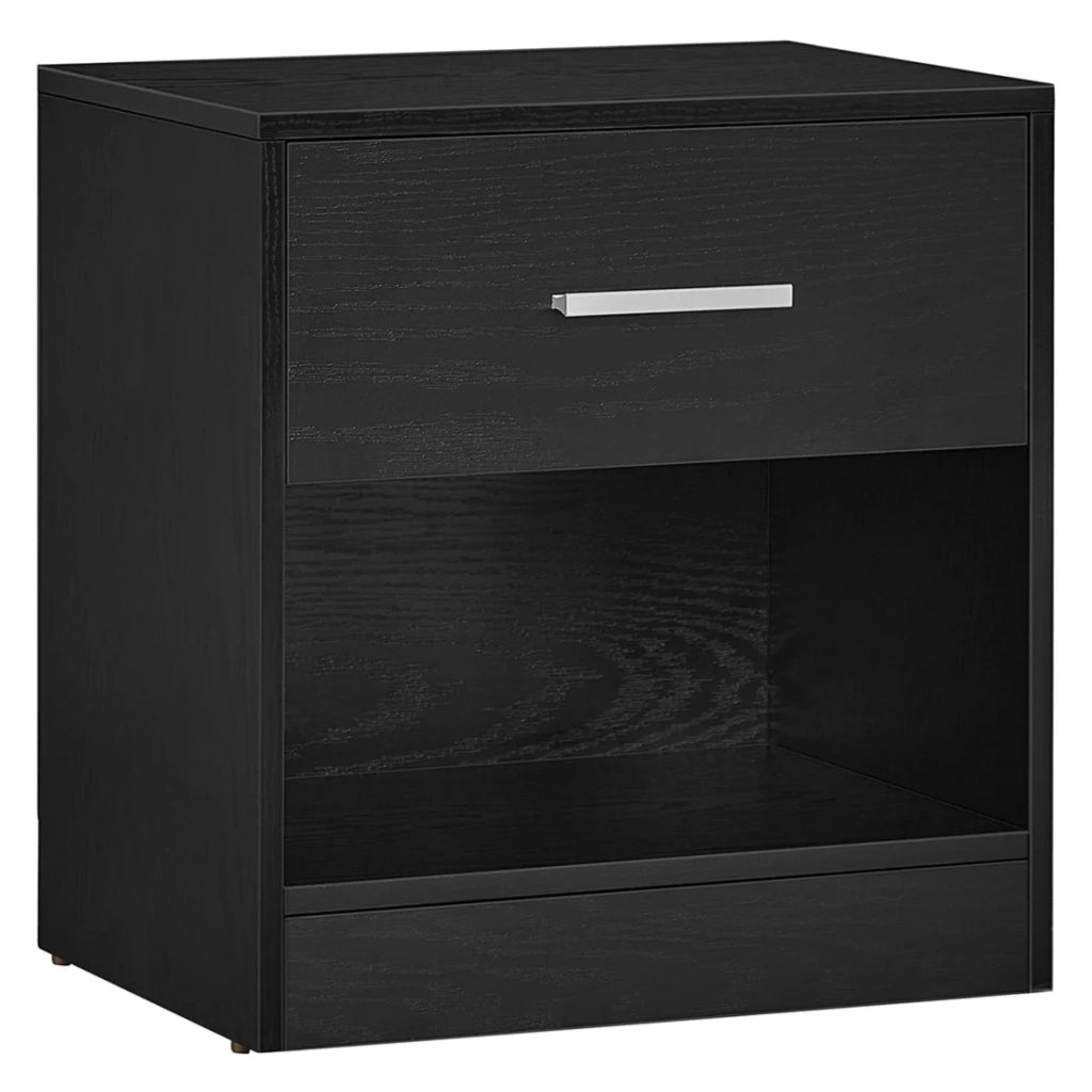 Comodino comodino tavolino con cassetto e maniglia 28 x 39 x 41 cm scomparto aperto tavolino da caffè per camera da letto soggiorno nero 12_0007667