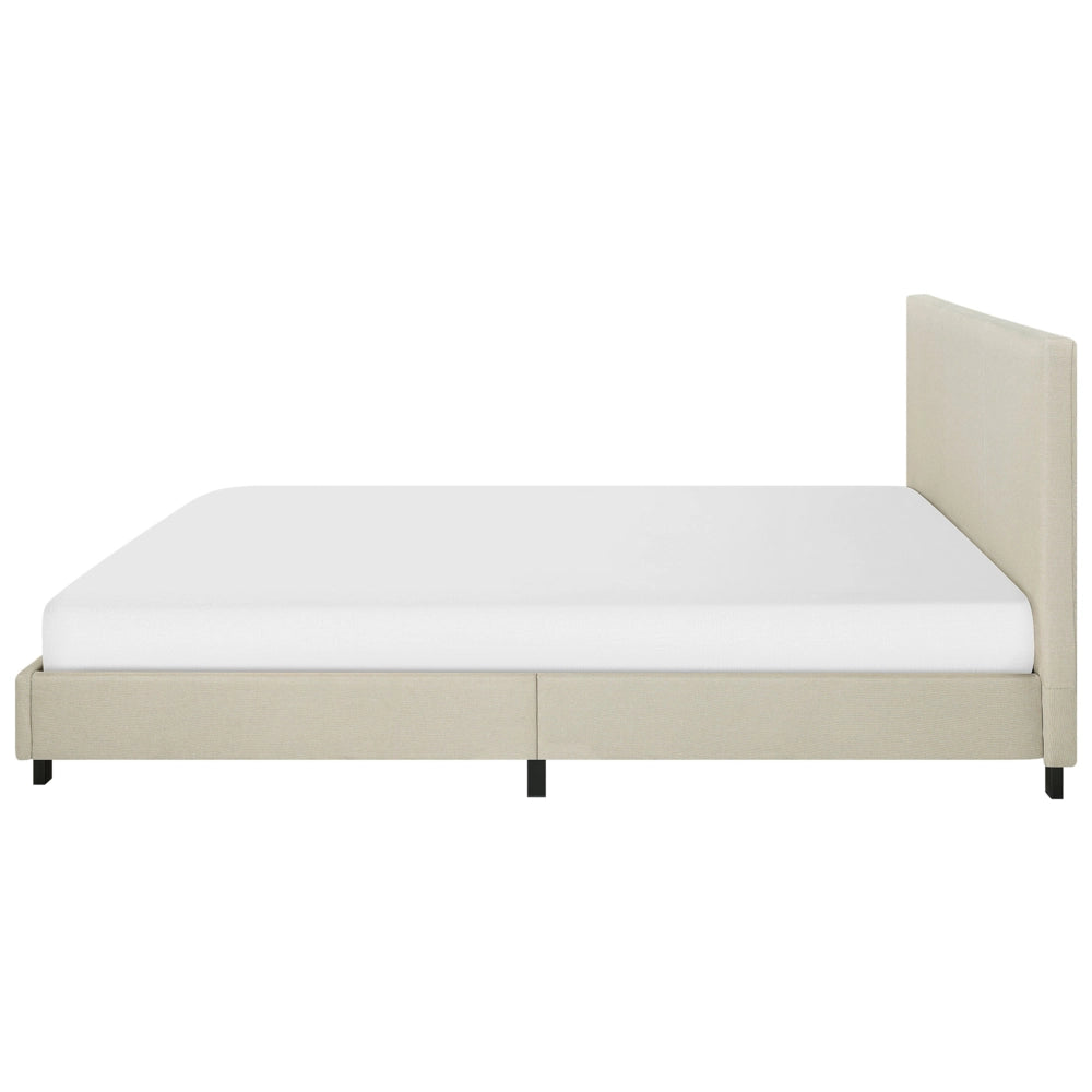 Letto a doghe Tessuto in poliestere beige imbottita 180 x 200 cm Design moderno