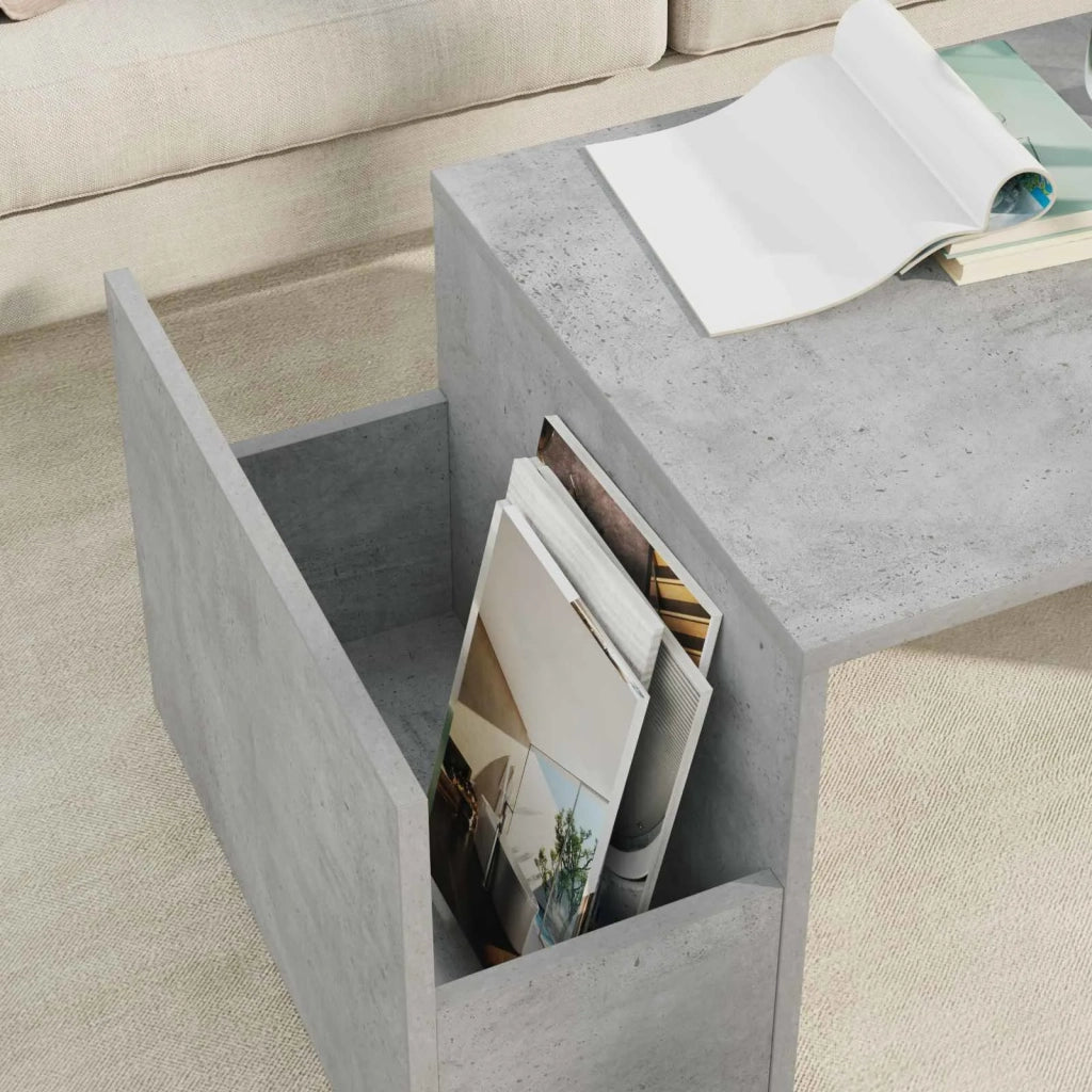 Tavolino da salotto Grigio cemento 90 x 45 x 35 cm 8000175