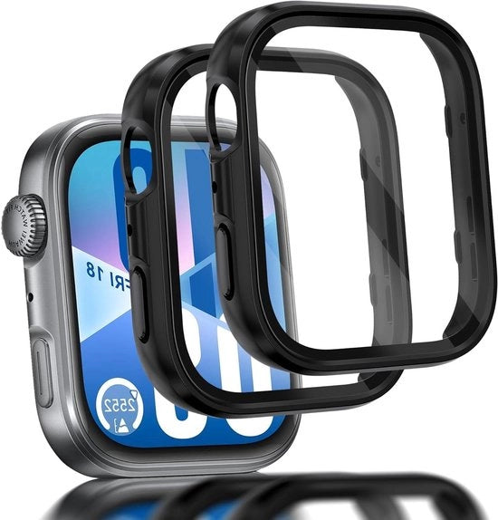Casochi e Pellicola di Protezione per Huawei Watch Fit 4 - 2 pezzi - Ultra Sottile e Resistente ai graffi - Nero (Mat) - 360 Gradi di Protezione