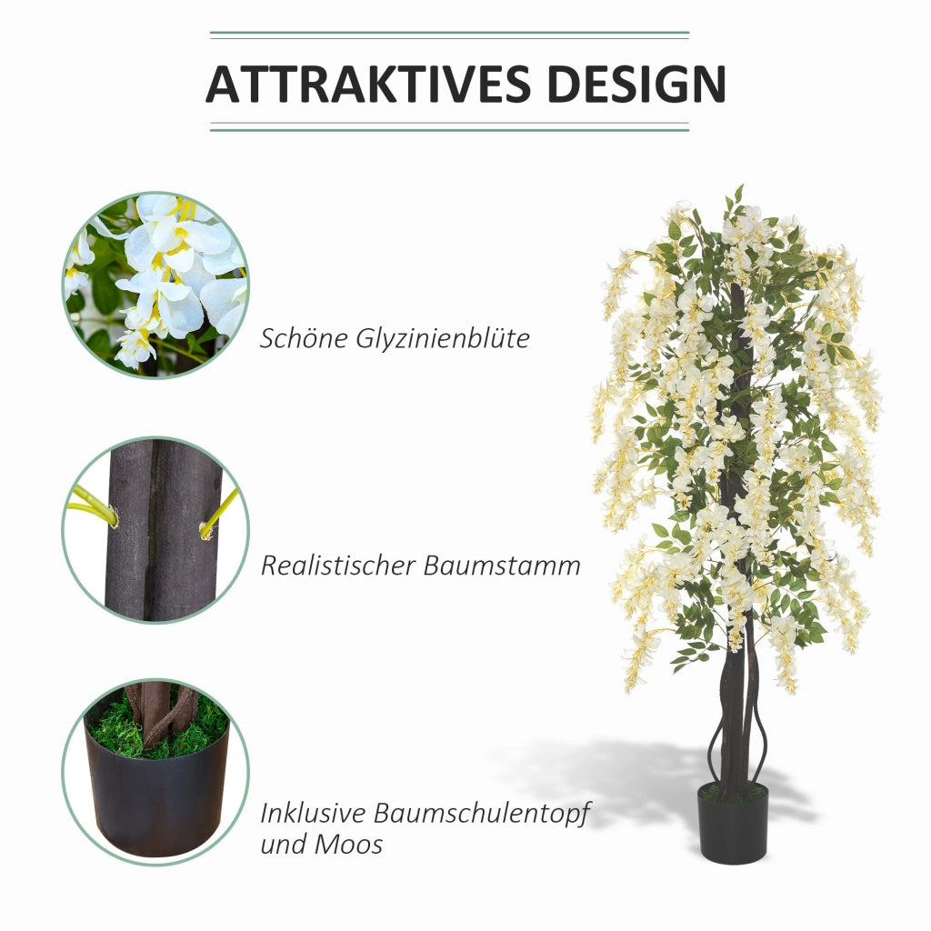 Pianta Artificiale Glicine 165cm ¨C Xylo ¨C Viola con Vaso Decorazione Casa
