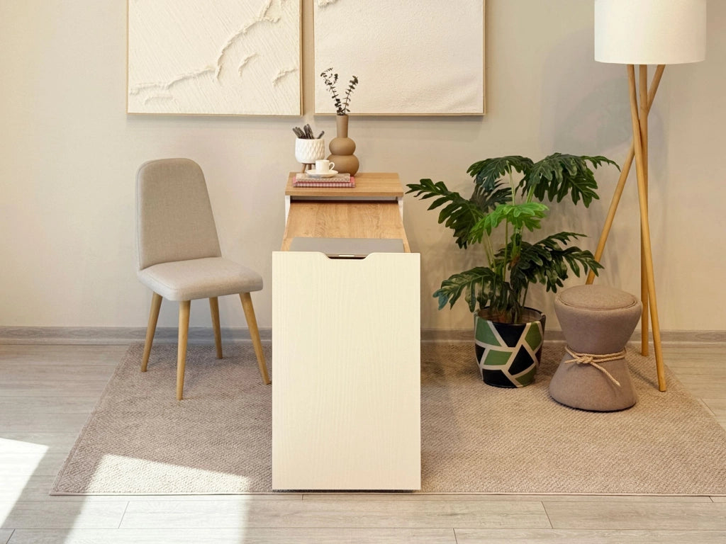 Scrivania in legno "Modulo" - 97 x 47 x 75 cm - Beige