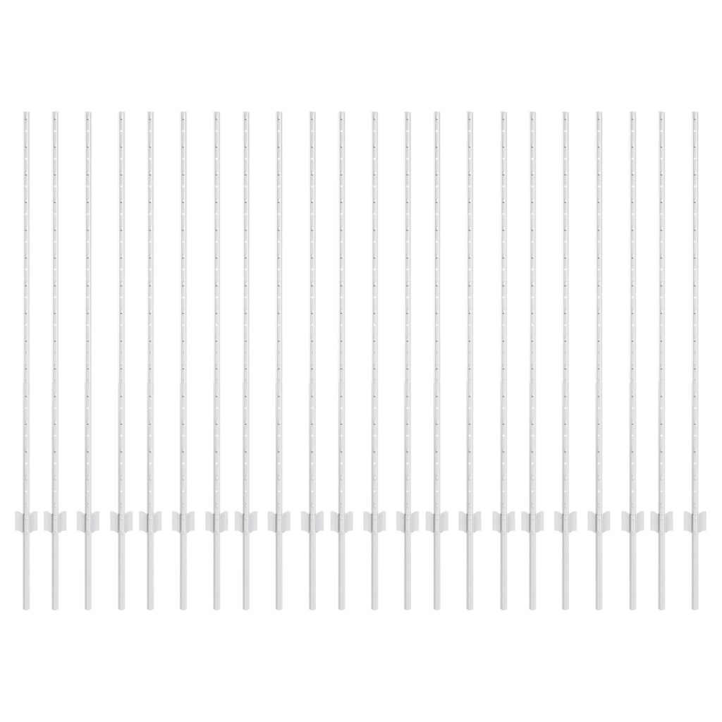Pali per recinzione 44 pcs U-Channel Argento 180 cm Acciaio