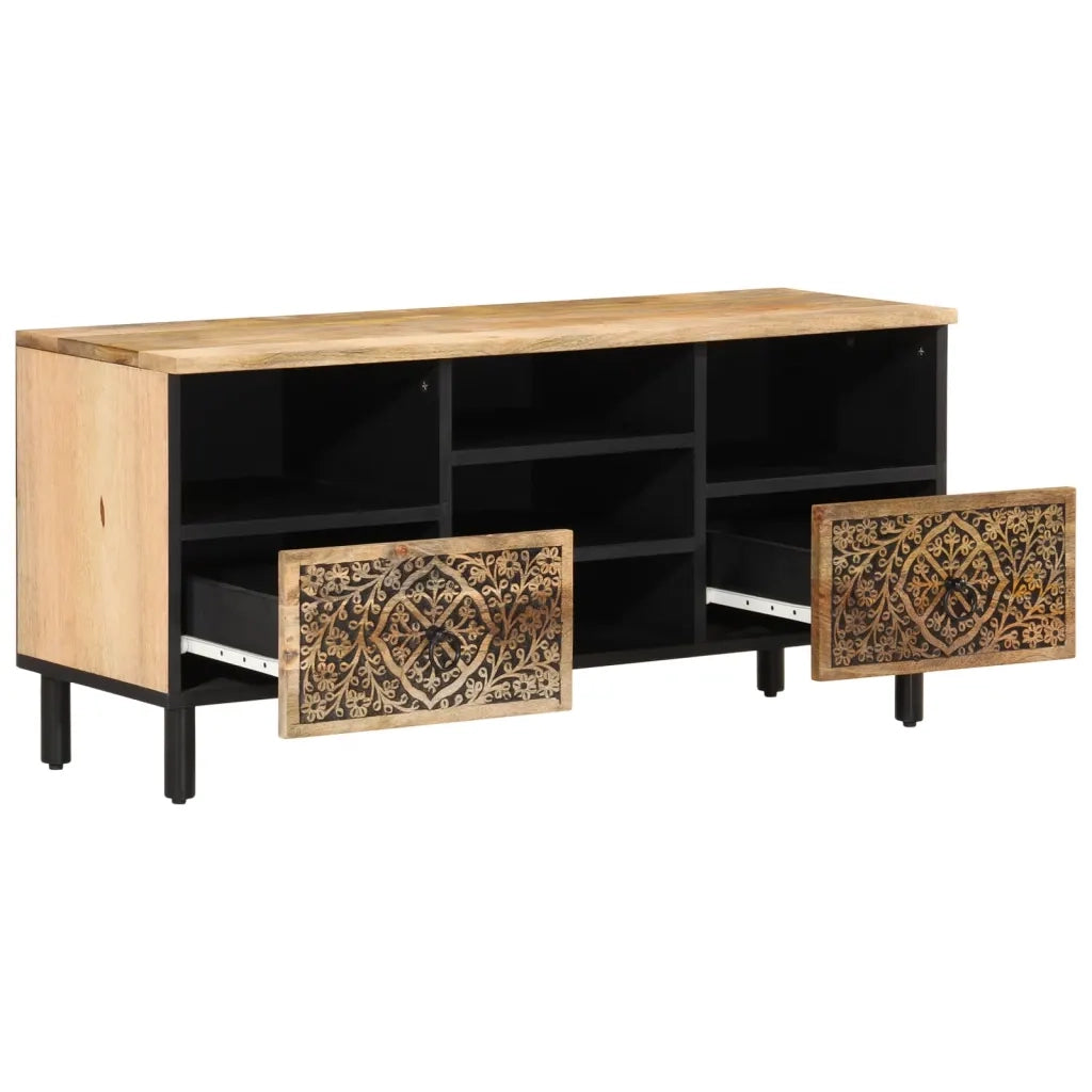 Mobile Porta TV 100x33x46 cm in Legno Massello di Mango 358230