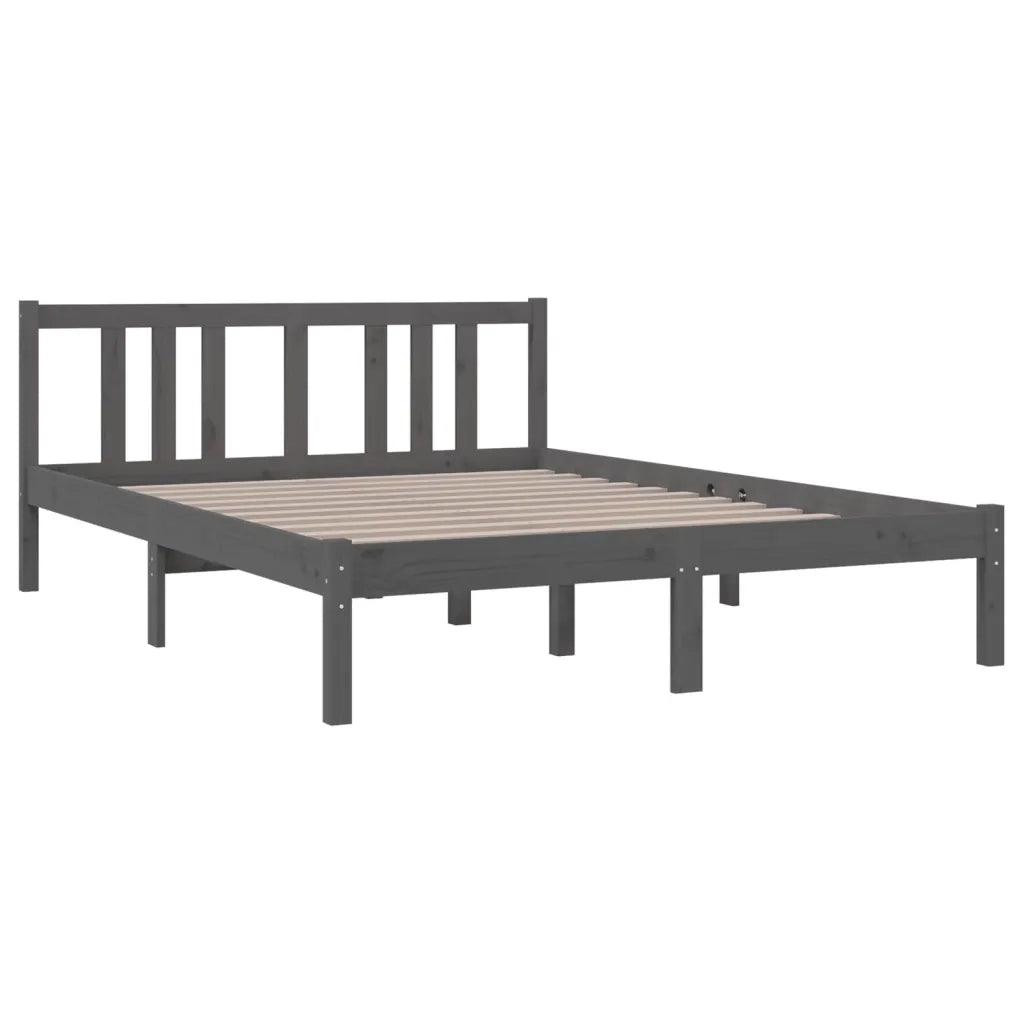 Giroletto Grigio in Legno Massello 135x190 cm Double 814861