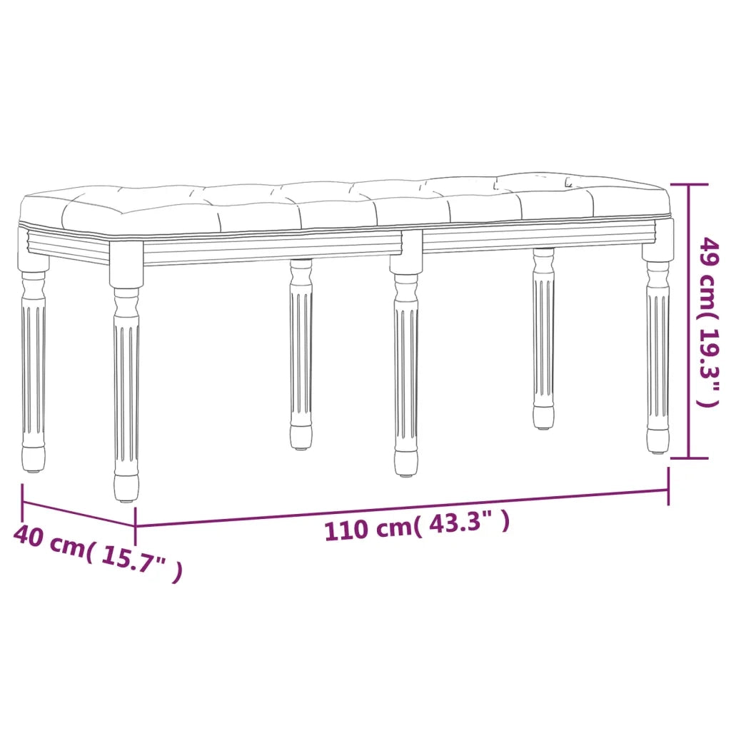 Panca-Sgabello Grigio Scuro 110x40x49 cm in Tessuto