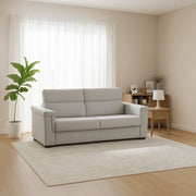 Brusasco, Divano Letto 2 Posti Sfoderabile Made in Italy, 205x95 cm Grigio Chiaro