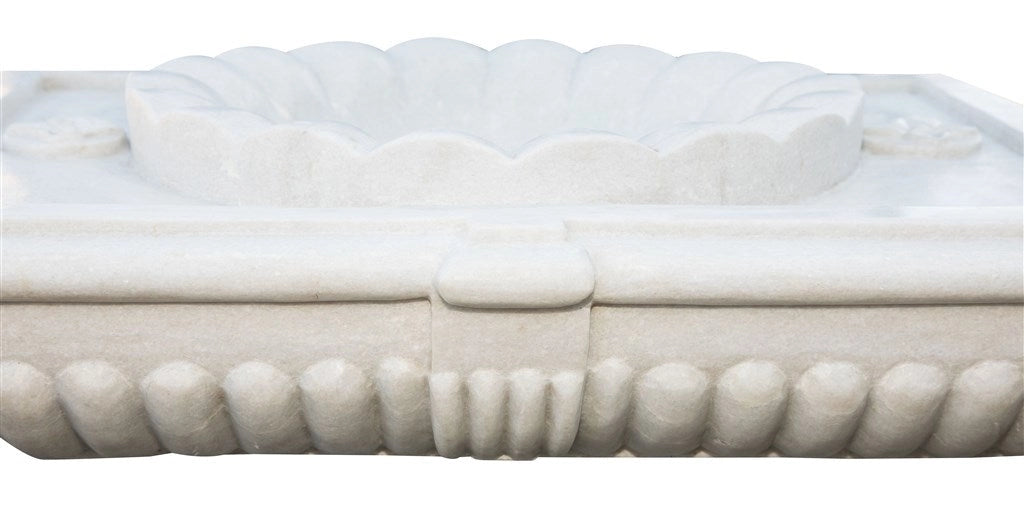 Biscottini LAVABO IN MARMO SMERLATO BIANCO L80XPR56XH18 CM Vasca realizzata completamente