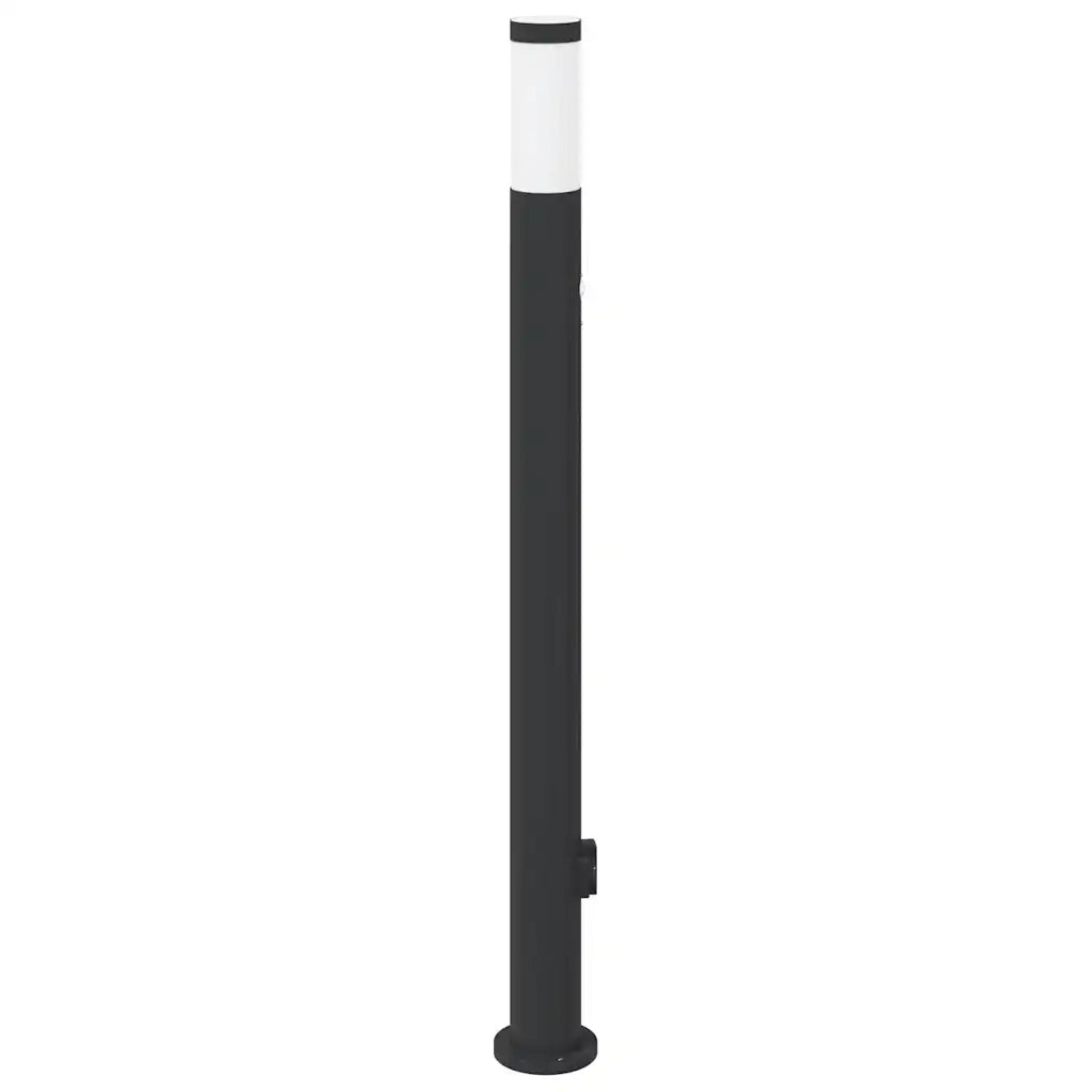 Lampada a paletto con sensore e presa 110 cm Acciaio Inox IP44 4006045