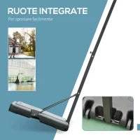 Canestro Basket per Adulti con Altezza Regolabile 302-352cm, Struttura in Acciaio, PE e PVC, Nero