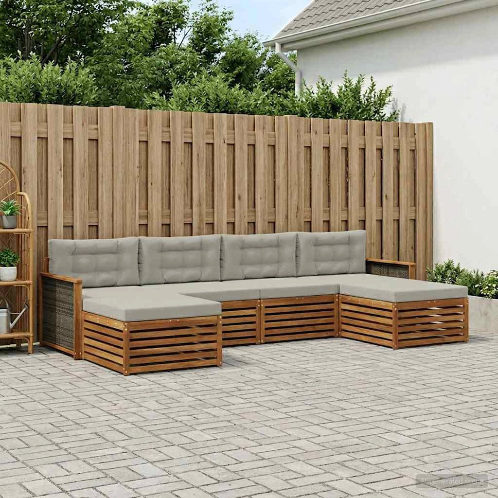 Set di divani da esterno 6 pz Legno di Acacia Massello 3383679
