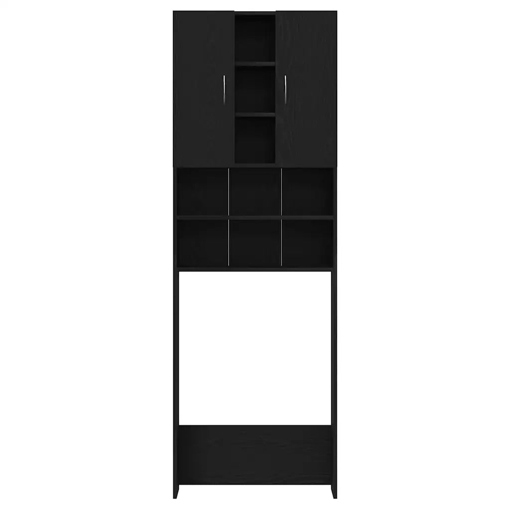 Mobile per Lavatrice Rovere Nero 64x25,5x190 cm CFW6938395