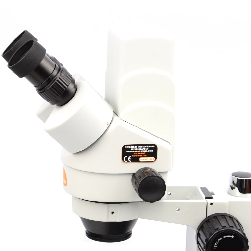 Mikroscopio Stereoscopico Trinoculare Rosfix Pluto Pro MSPP-T-BB1-KU – Testa Trinoculare con Fotocamera Sony USB | Zoom