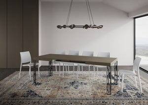 Tavolo Allungabile 140-244x90x77 cm Ghibli Tortora Telaio Antracite