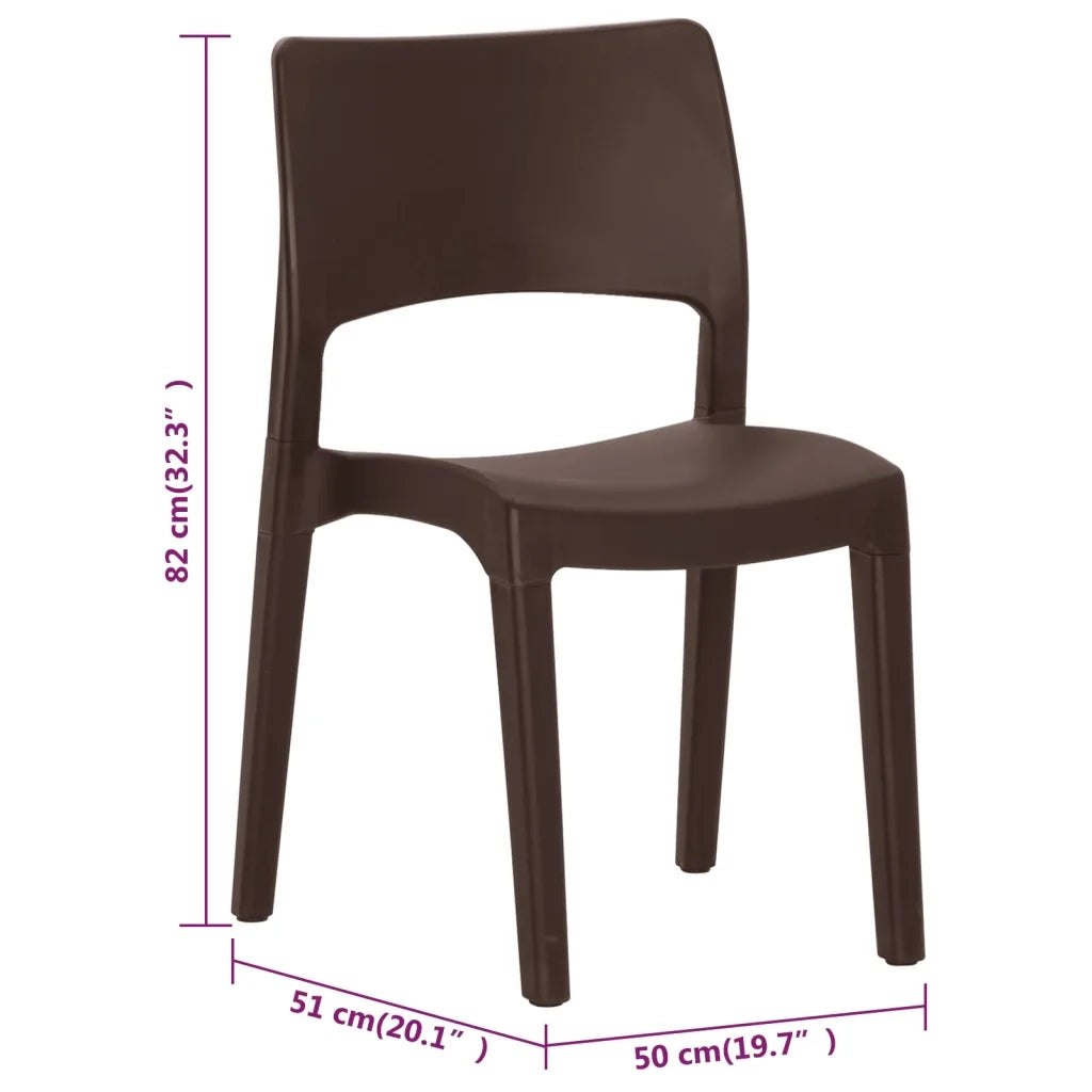 Sedie da Giardino 2 pz in Polipropilene Moka 317727