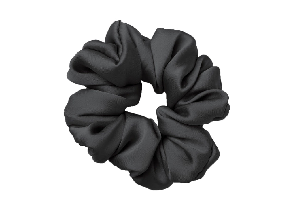 Scrunchies Elastico Per Capelli Crespi 100% Seta In Tinta Unita - Scrunchies - Grigio Scuro