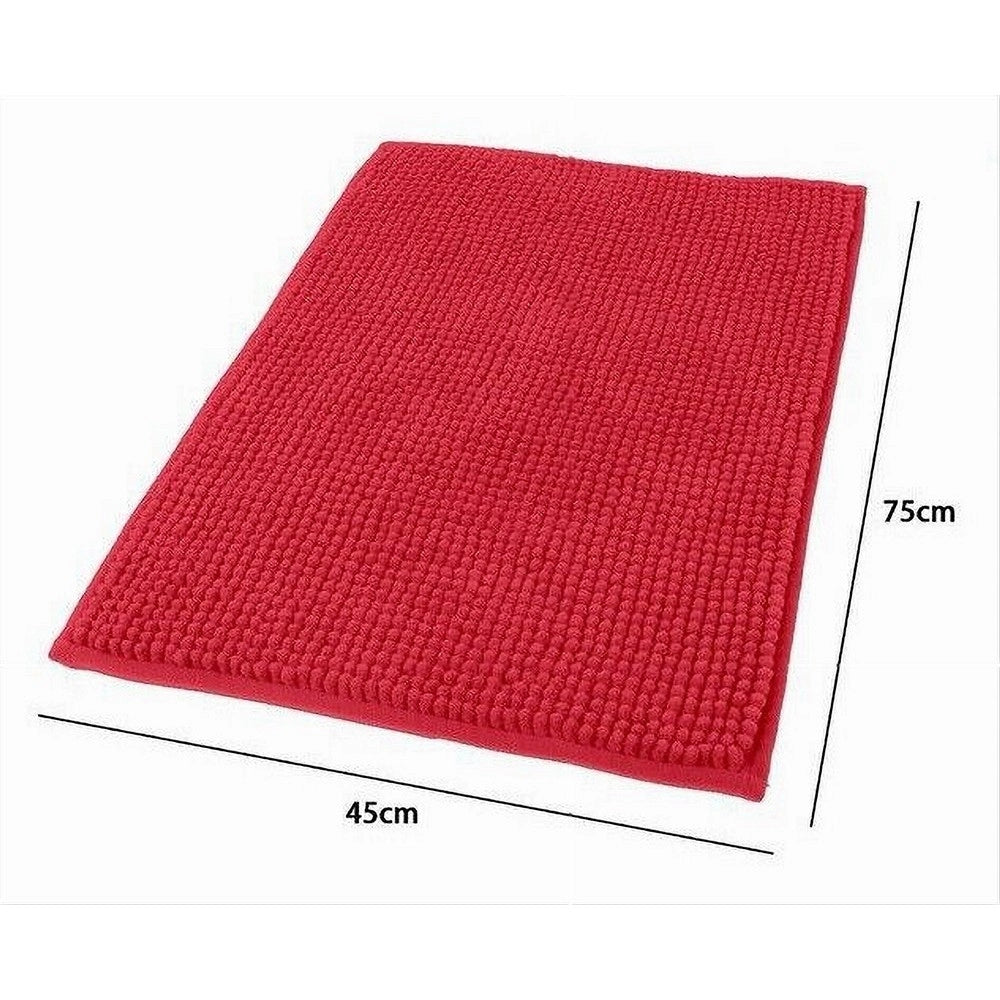 Trade Shop - Tappeto Tappetino Antiscivolo Per Bagno Arredo 45 X 75 Cm Rosso In Tessuto 69908 -