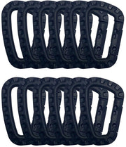 Haken a karabina 12 pezzi - forma D - plastica - set clip - leggero - ideale per fissaggio - haken a clip