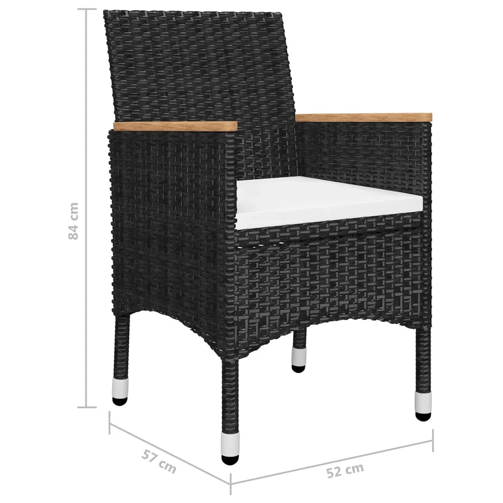 Set Mobili da Pranzo per Giardino 5 pz Nero 3072121
