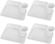 Set di snack di 4 pezzi in plastica per servire patatine, salse, verdure e dessert