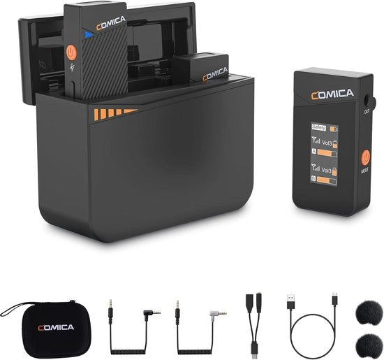 Microfono lavalier wireless con riduzione del rumore per fotocamere DSLR e smartphone - ideale per streaming in diretta e vlogging