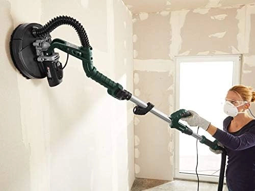 Smerigliatrice da parete e soffitto PWDS 920 A1, 710 W, 225 mm, 800-1800 giri/min, con 6 dischi abrasivi, tubo da 4 m, albero telescopico in alluminio, 145-170 cm