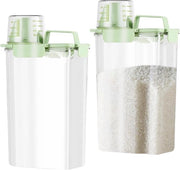 Scatola di Stoccaggio 3 Litri - Set da 2 - Muesli Cibo per Uccelli Cucina Conservazione Detersivo Cereali per Colazione Caffè Riso Zucchero Cibo per Animali da Compagnia