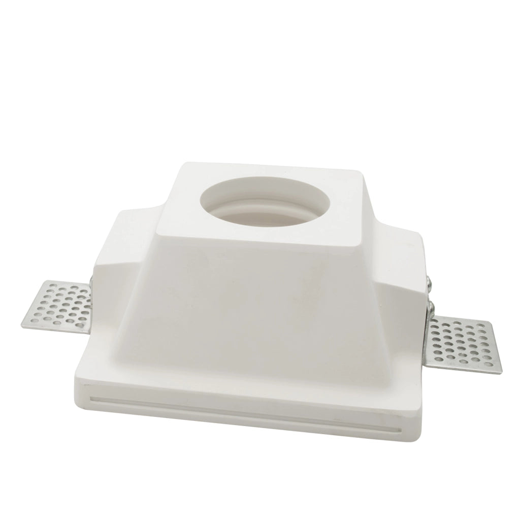 Portafaretto gesso incasso rotondo scomparsa supporto luci lampade GU10 12x12cm