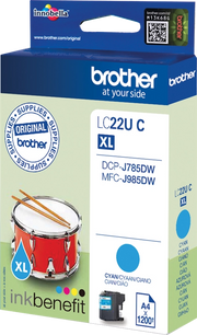 Brother LC22UC cartuccia d'inchiostro 1 pz Originale Resa elevata (XL) Ciano