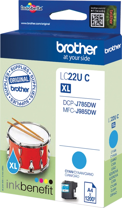 Brother LC22UC cartuccia d'inchiostro 1 pz Originale Resa elevata (XL) Ciano