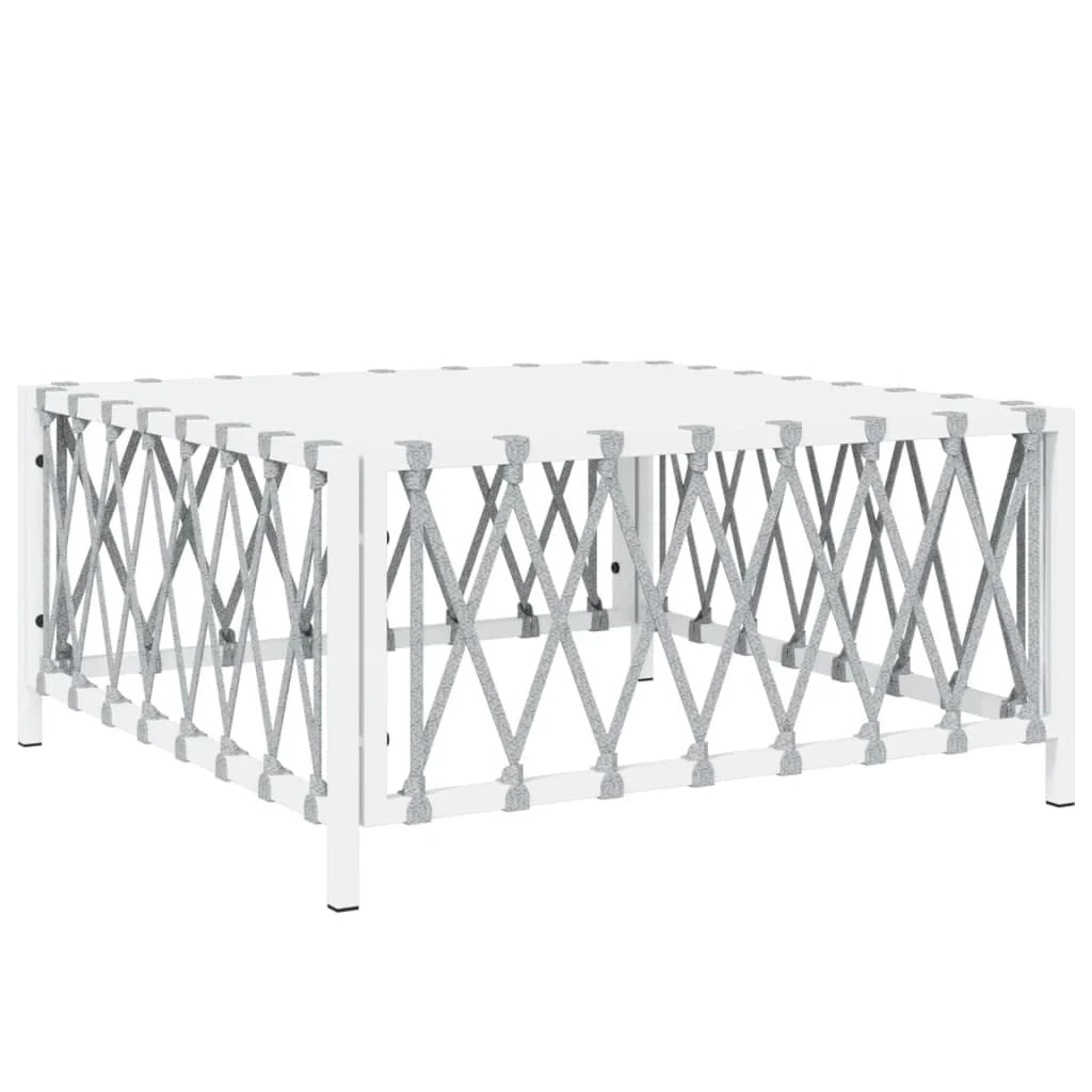Mobili da giardino mobili da esterno set di mobili con cuscini 5 pezzi acciaio bianco 02_0018301