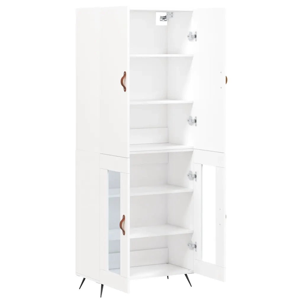 Credenza | Madia | Buffet da pranzo | Armadio da pranzo Bianca 69,5x34x180 cm in Legno Multistrato