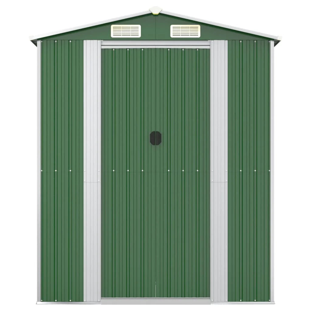 Casetta da giardino cabina ripostiglio casetta da esterno robusta casetta per attrezzi 192 x 772 x 223 cm acciaio zincato verde 02_0022368