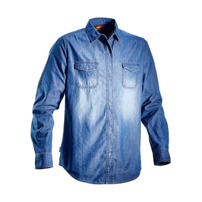 Diadora 702.171663 Diadora Utility Camicia Denim 100% Cotone Stone Washed con Taschini Bottoni a Pressione colore Blu Washing