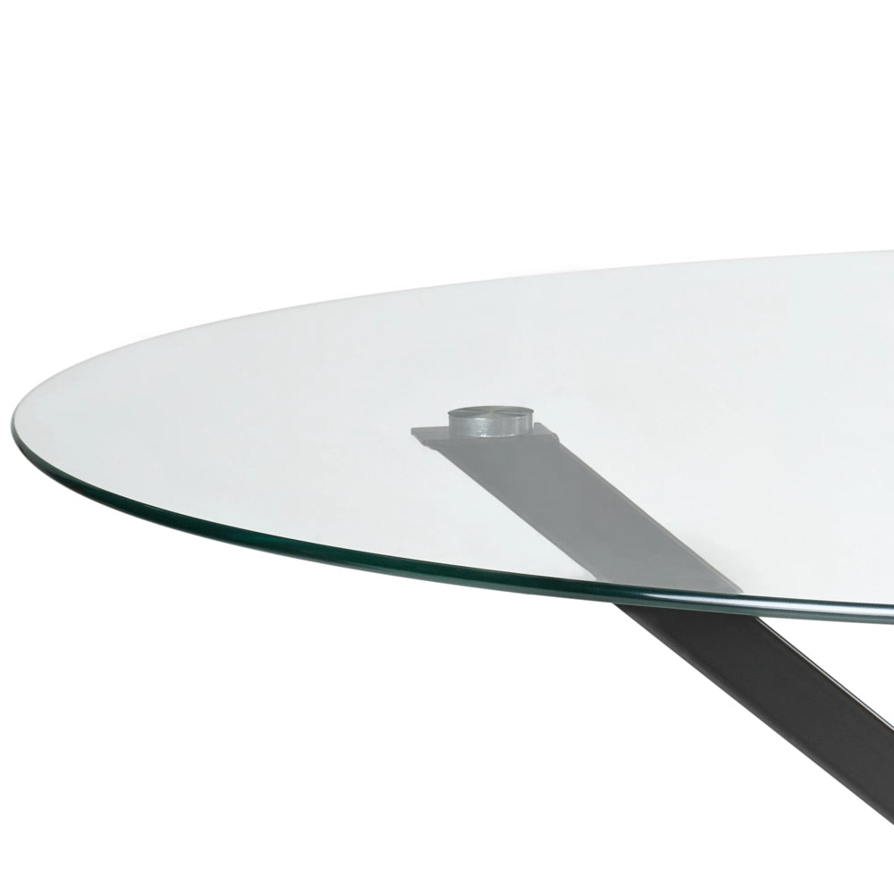 Tavolo da pranzo con piano in vetro temperato nero rotondo ⌀ 120 cm Capacità 4 persone Design moderno
