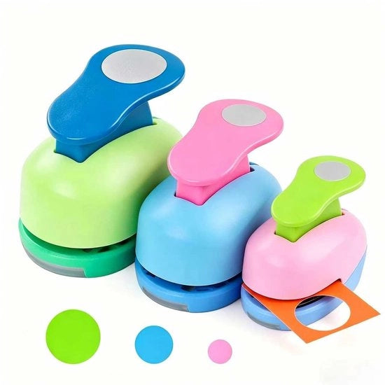 Set di punzoni a cerchio, 3 pezzi, set di punzoni per carta, set per DIY, fai da te, scrapbooking, etichette di regalo (8 mm, 15 mm, 25 mm)