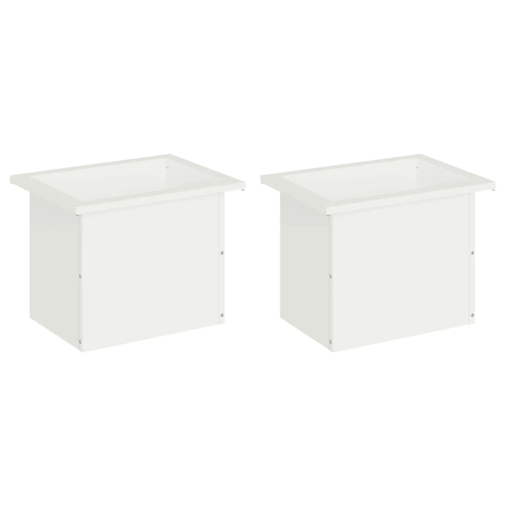 Fioriera da giardino con LED 2 pz Bianco 30 x 40 x 30 cm 8008073