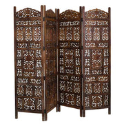 Paravento in legno marrone fatto a mano 50(x4)x2x180h cm
