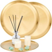 Piatto decorativo da tavolo da pranzo in acciaio inox a forma rotonda dorata - organizzatore di profumi e candele - tavolo da lavoro per la cucina