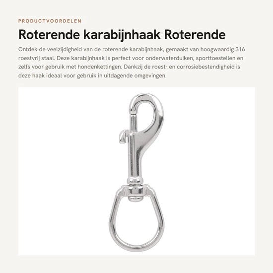 Karabijnhaak rotante 360 gradi flessibilità di rotazione - Acciaio inossidabile - Attrezzatura per immersioni - Attrezzatura sportiva - Catene per cani - Solida e duratura - Haak 

Modello: 
Specifica: 
Codice prodotto: